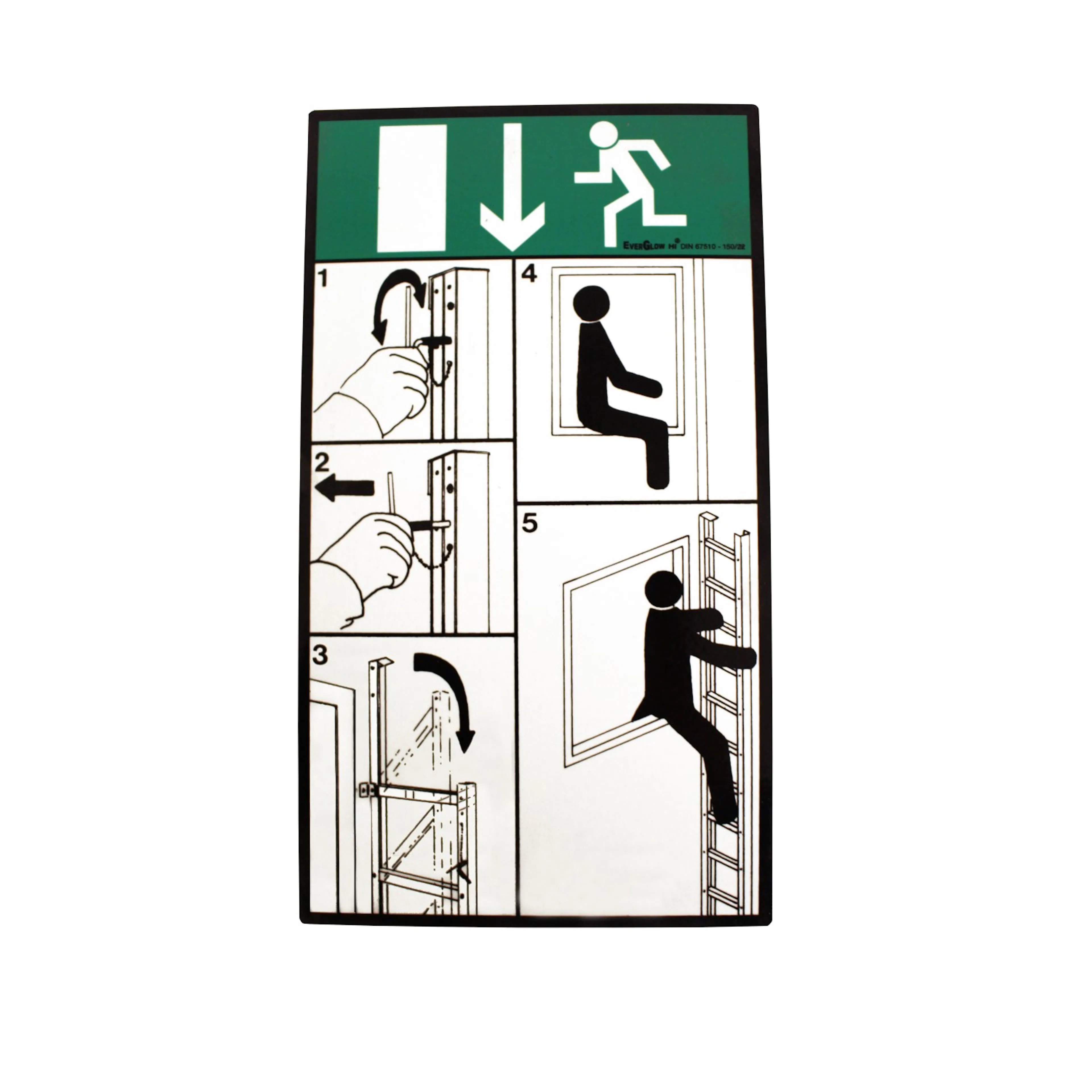 Skylt Skeppshultstegen Utrymningsstege Fällbar