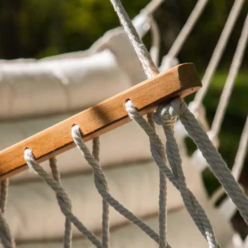 Hängstol Venture Home Tapaz, Utomhus Hänggunga i Vit Bomull/Polyester/Trä