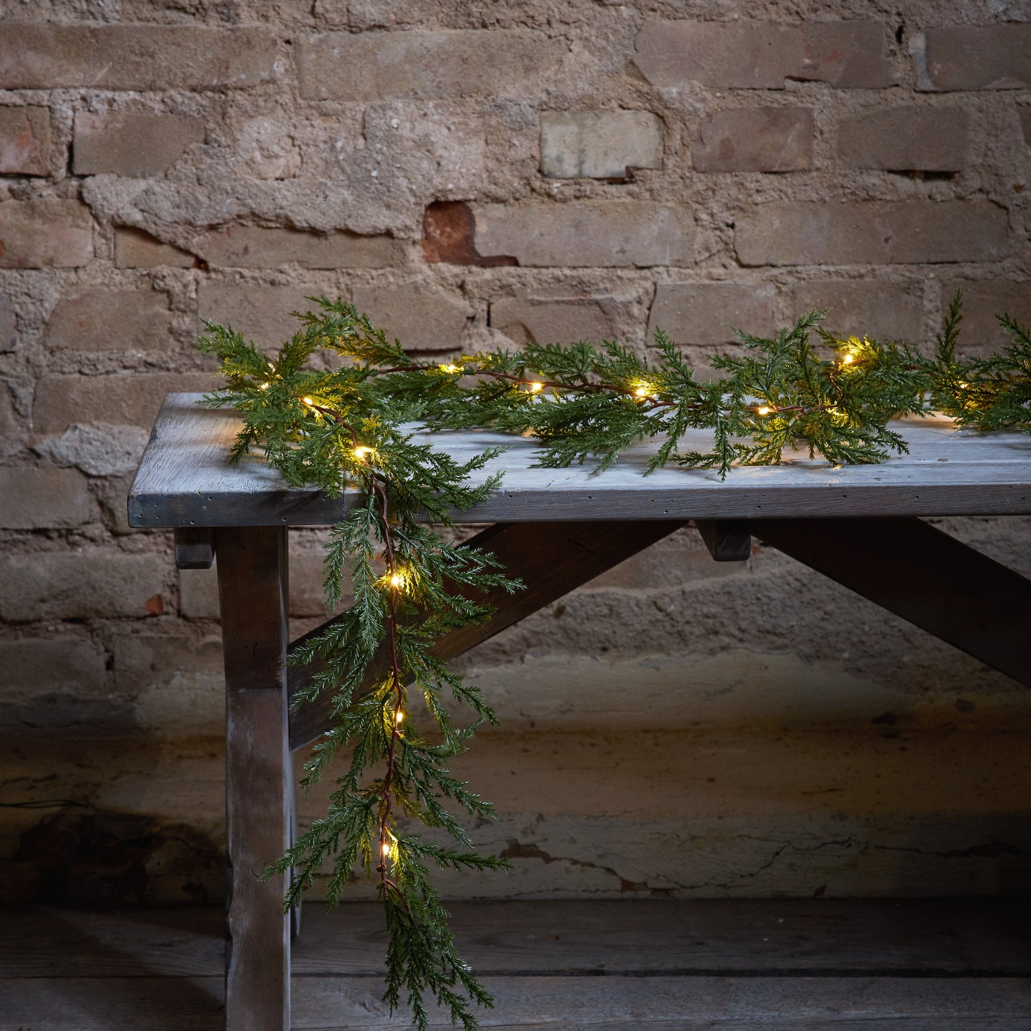 Girlang Star Trading Thuja 180 cm 20 LED Ljus Grangirlang, Batteridriven