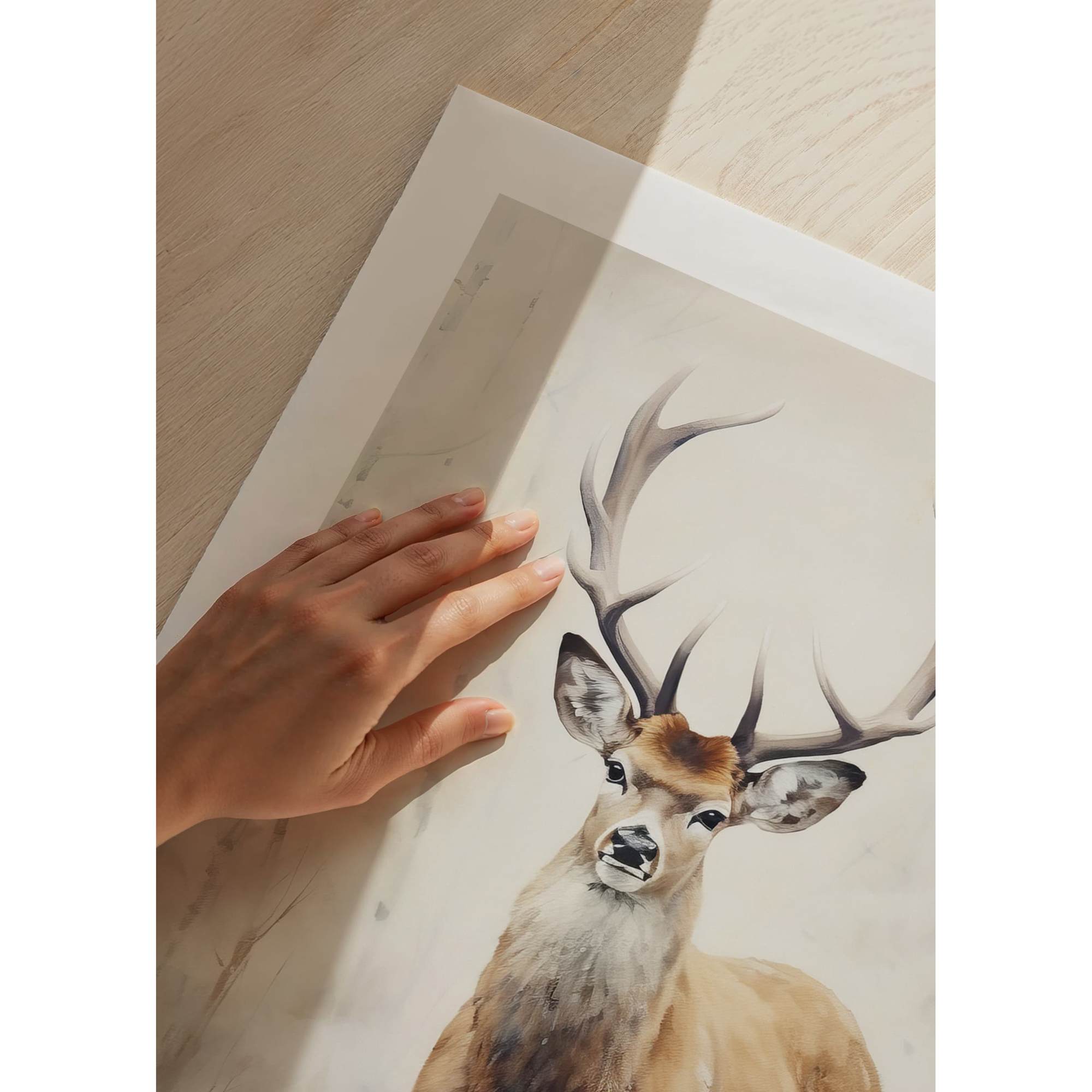 Poster Gallerix Watercolor Painted Deer