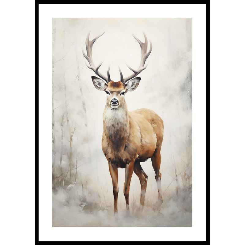 Poster Gallerix Watercolor Painted Deer