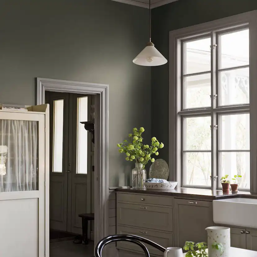 Tapet Boråstapeter Canvas Olive 6130