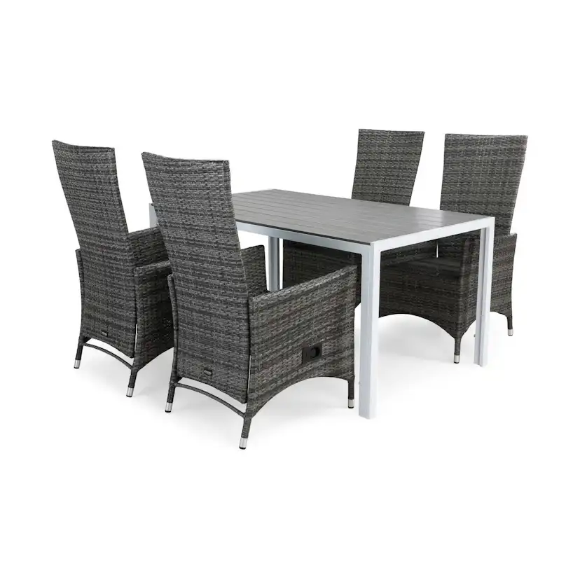 Matgrupp Comfort Garden Tunis Matgrupp Utomhus 150 med 4 Jenny Ställbar Fåtölj