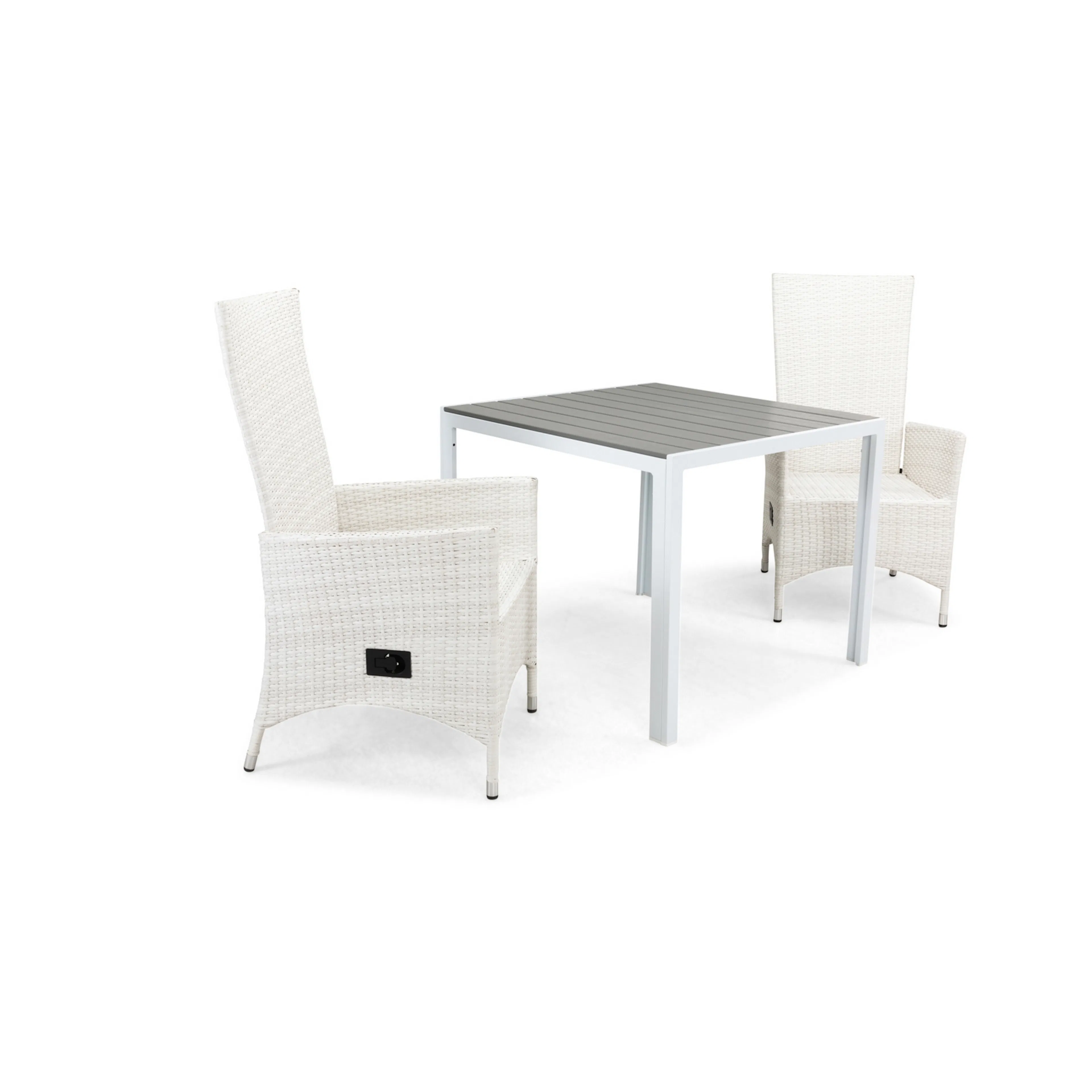 Matgrupp Utomhus Comfort Garden Tunis 90 med 2 Ställbara Utefåtöljer Jenny