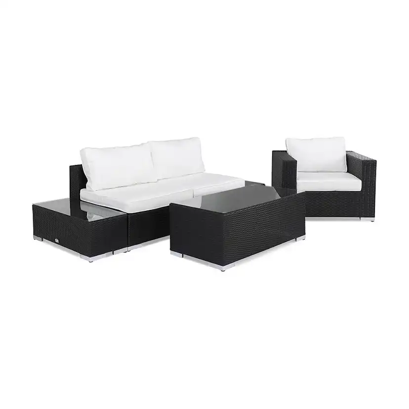 Loungegrupp Comfort Garden Bahamas Soffa 3-sits med Utebord Svart/Vit Utomhus