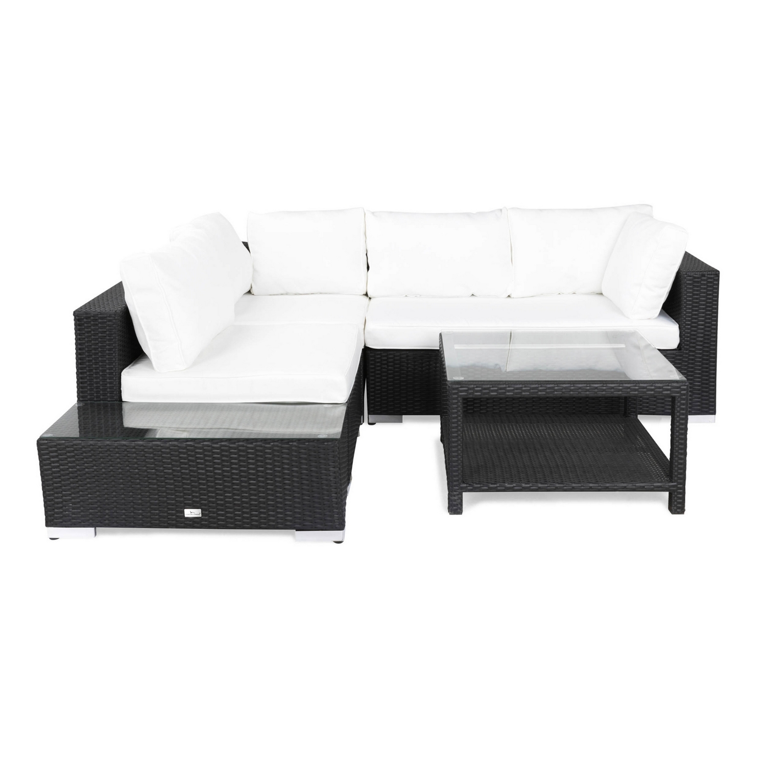 Loungegrupp Comfort Garden Bahamas 4-sits med Avslut och Bord med Hylla 75x75 Utomhus
