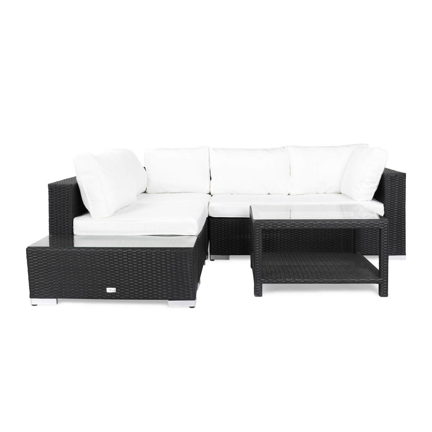 Loungegrupp Comfort Garden Bahamas 4-sits med Avslut och Bord med Hylla 75x75 Utomhus