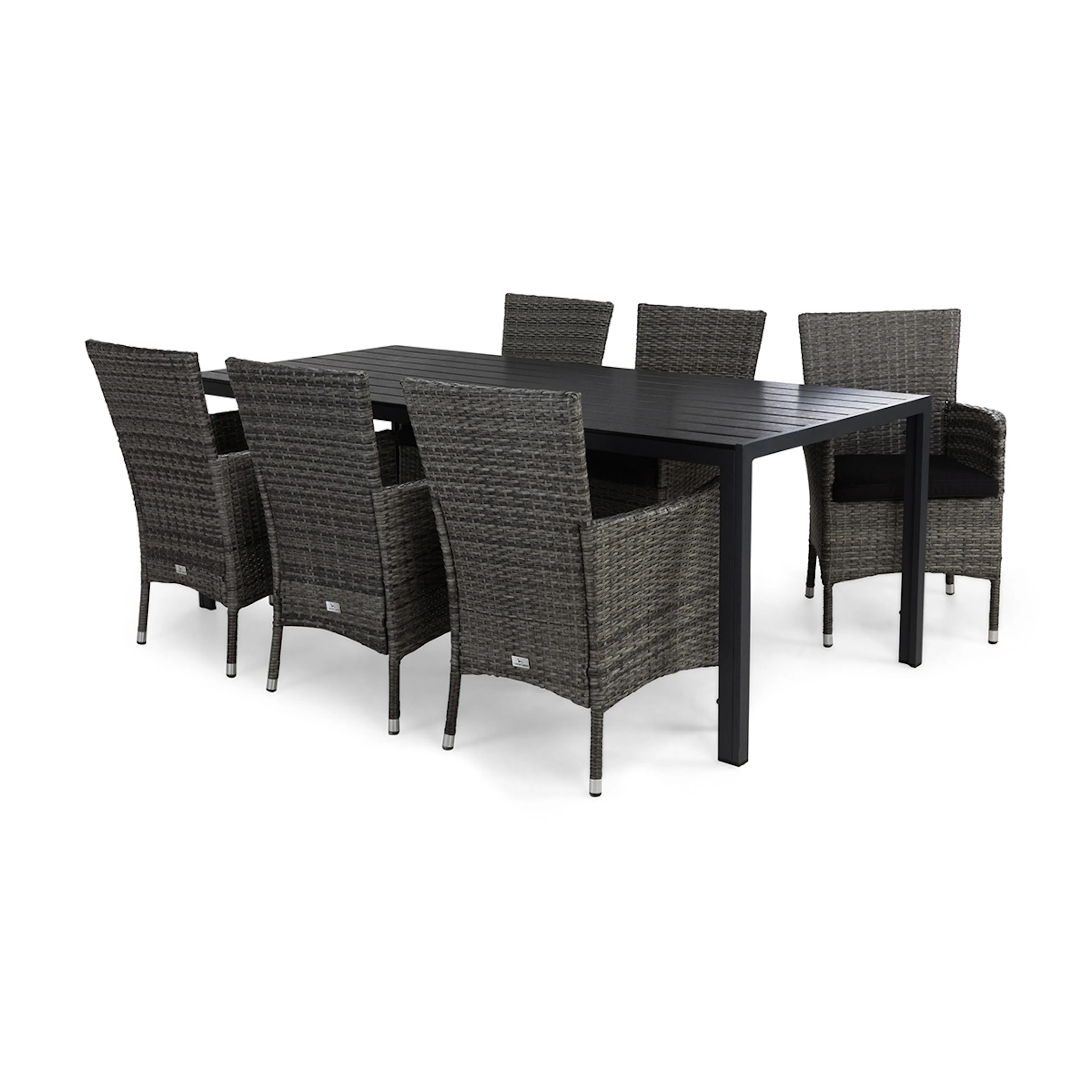 Trädgårdsgrupp Comfort Garden Tunis Matgrupp Utomhus 205x90 + 6 Thor Fåtölj m Dyna