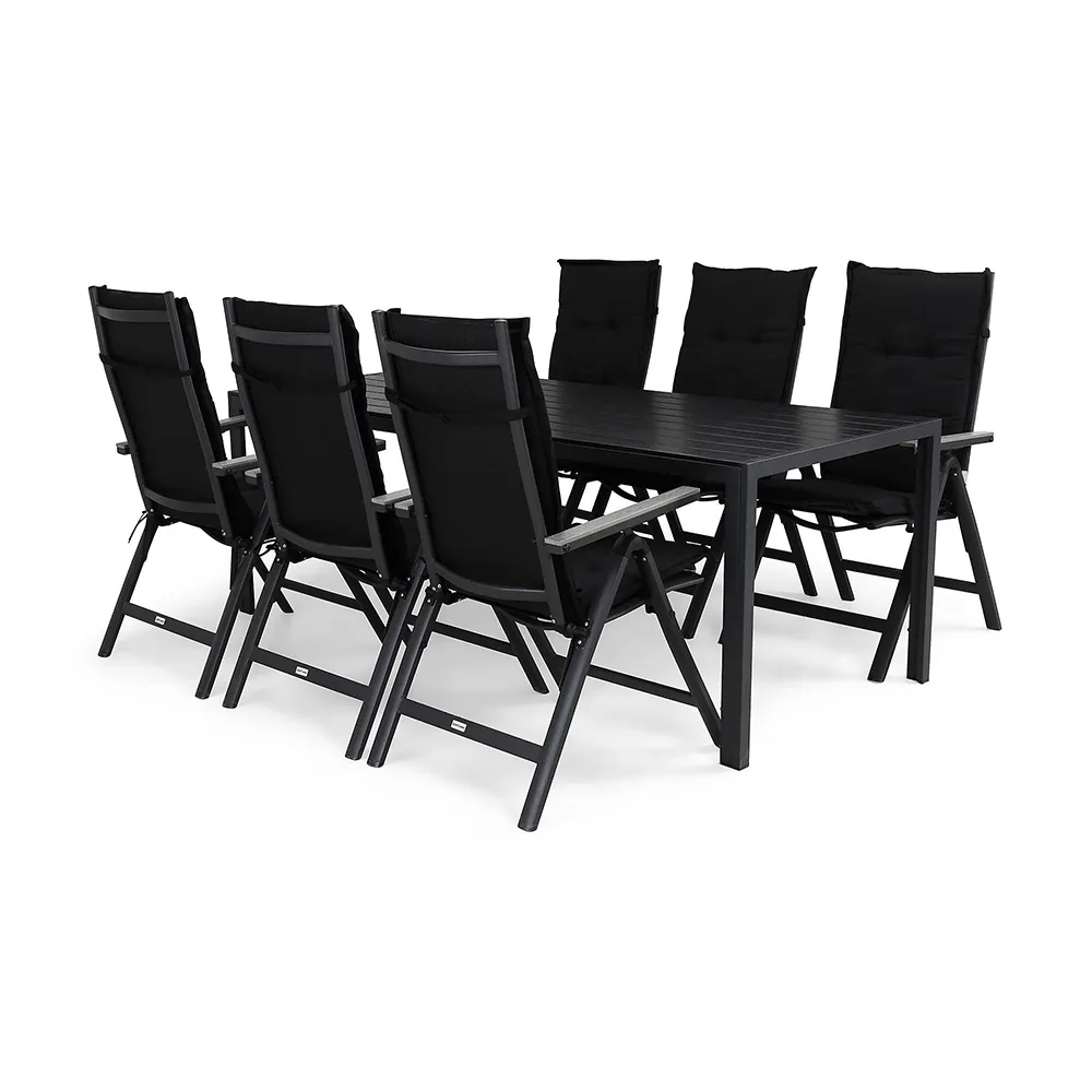 Matgrupp Comfort Garden Tunis med 6 Monaco Light Positionsstolar