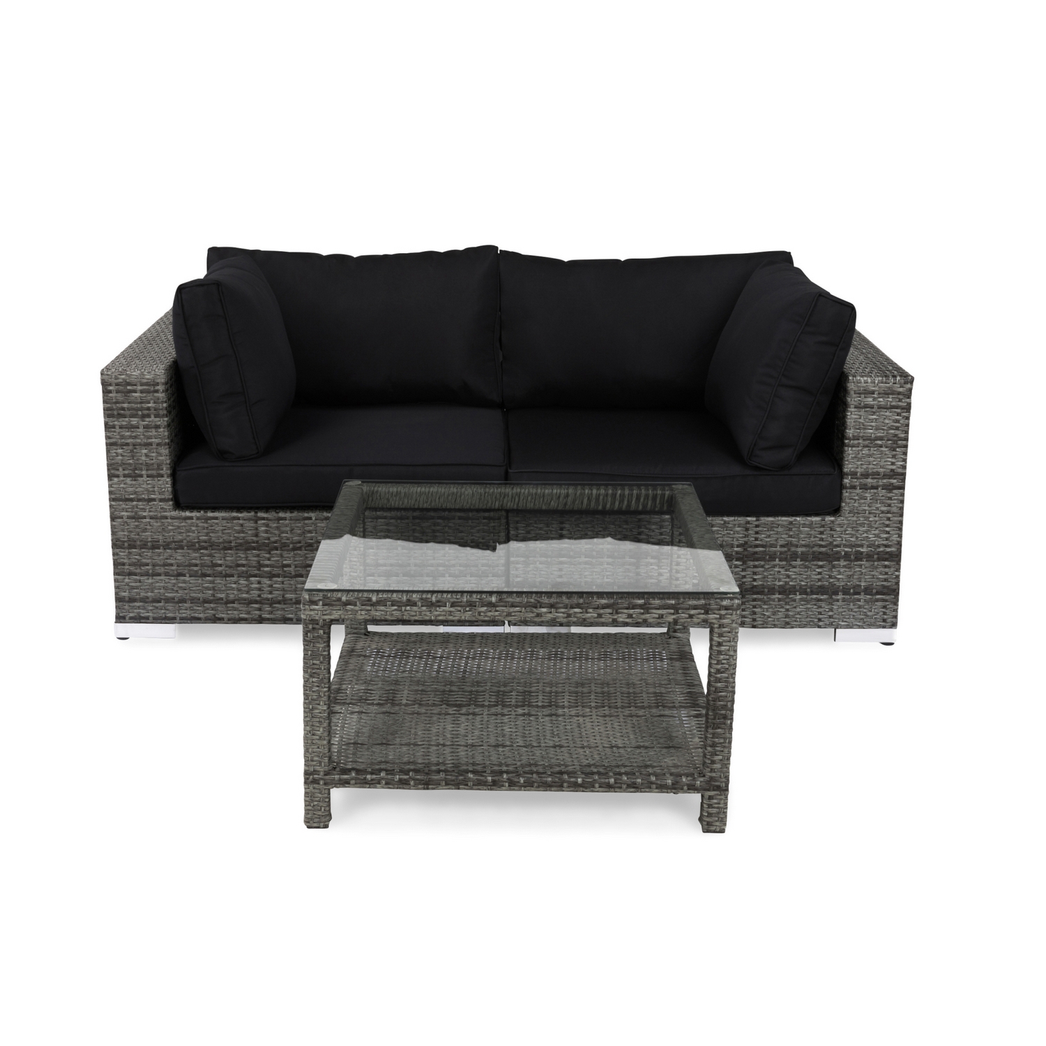 Loungegrupp Comfort Garden Bahamas 2-sits med Bord med Hylla Utomhus