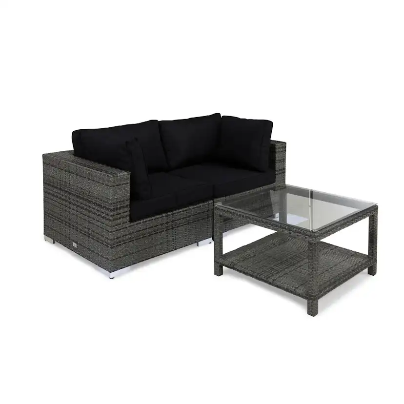 Loungegrupp Comfort Garden Bahamas 2-sits med Bord med Hylla Utomhus