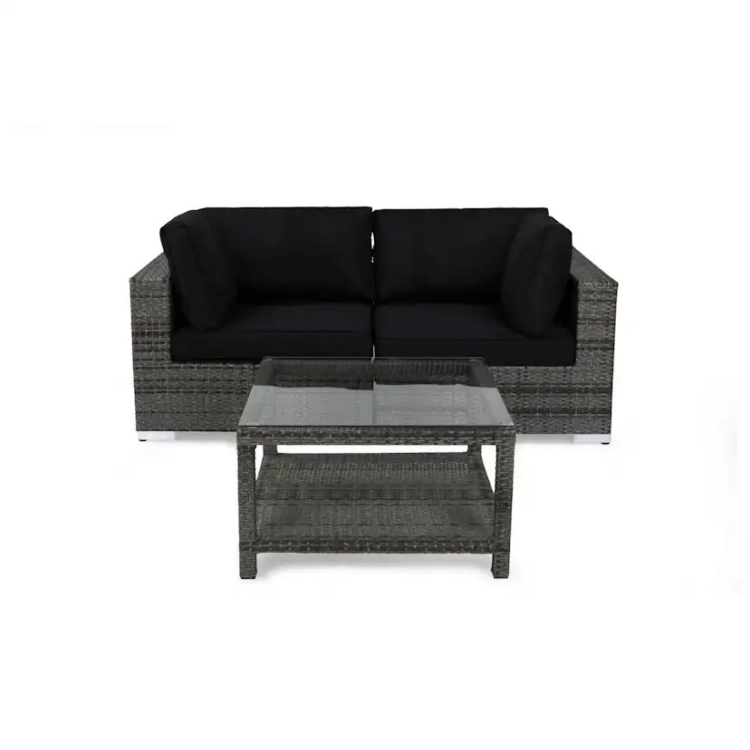 Loungegrupp Comfort Garden Bahamas 2-sits med Bord med Hylla Utomhus