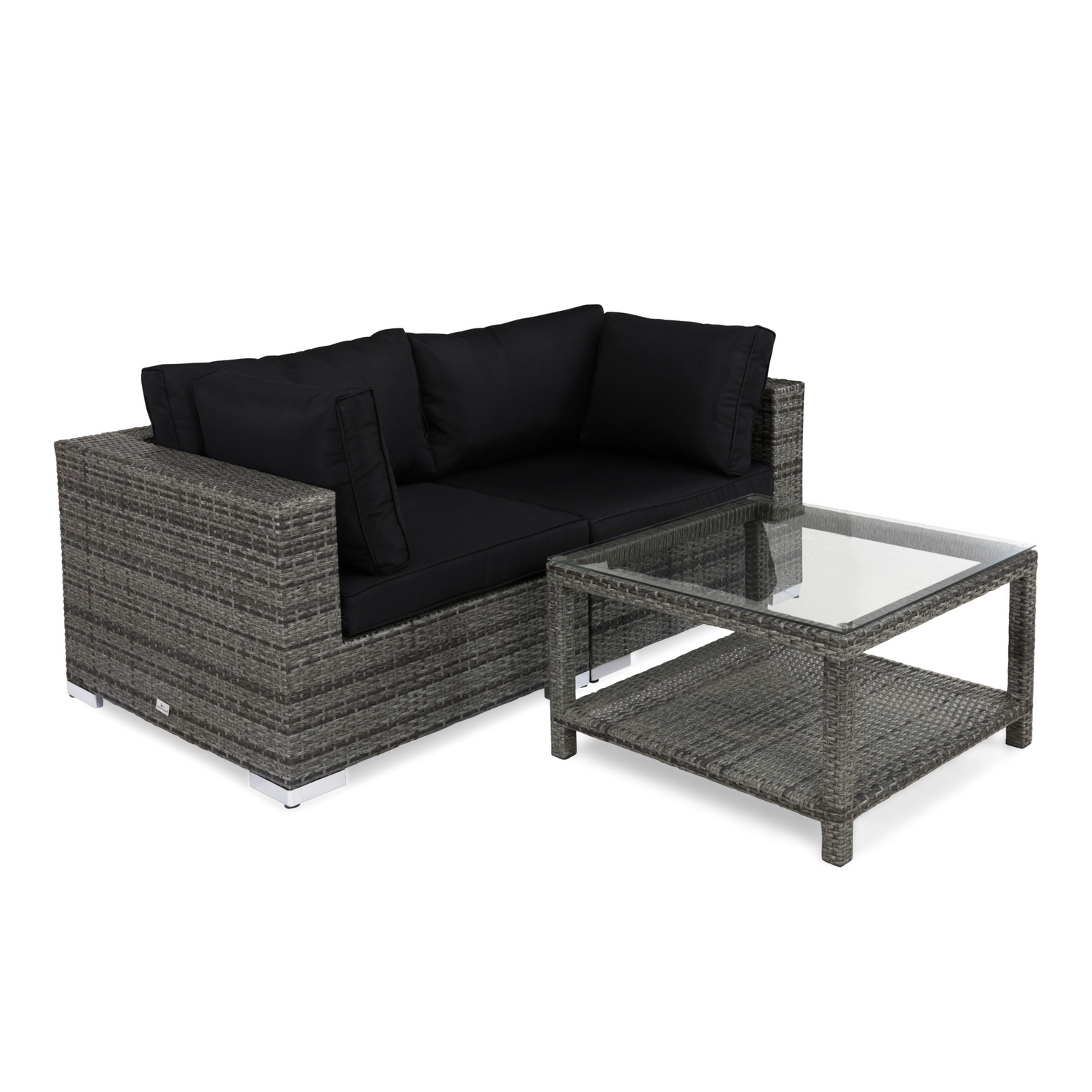 Loungegrupp Comfort Garden Bahamas 2-sits med Bord med Hylla Utomhus