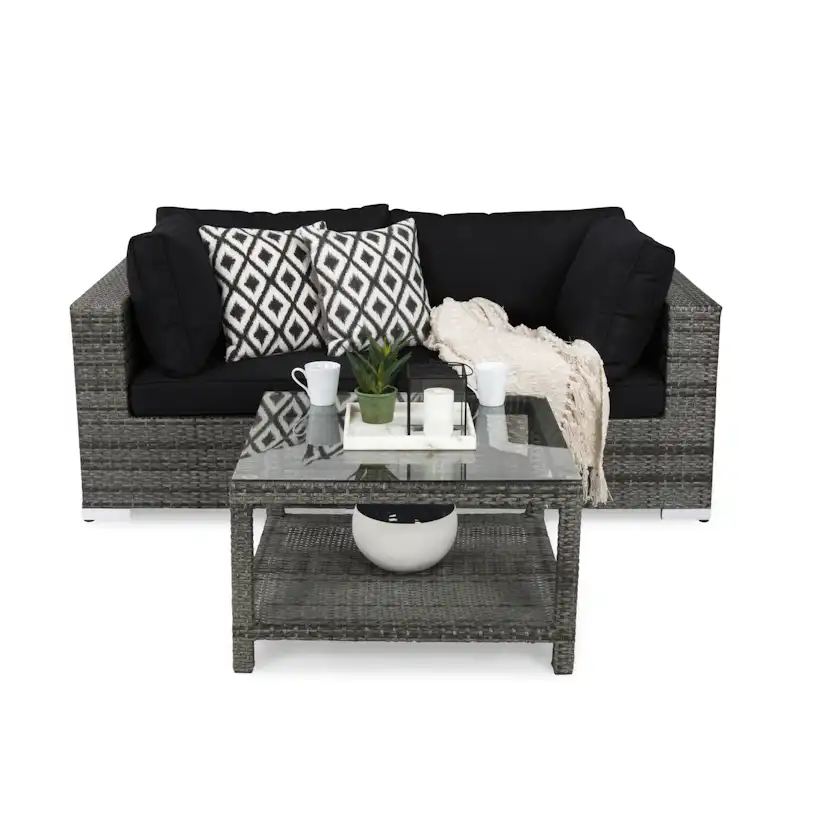 Loungegrupp Comfort Garden Bahamas 2-sits med Bord med Hylla Utomhus