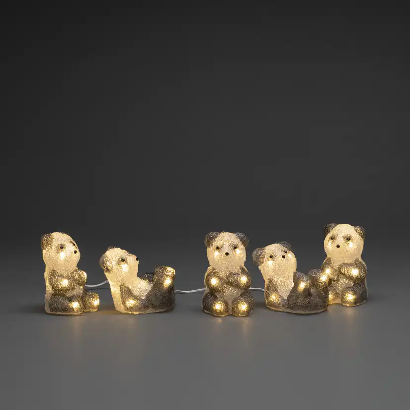 Dekorationsbelysning Gnosjö Konstsmide Pandabjörnar 5 st 40 LED