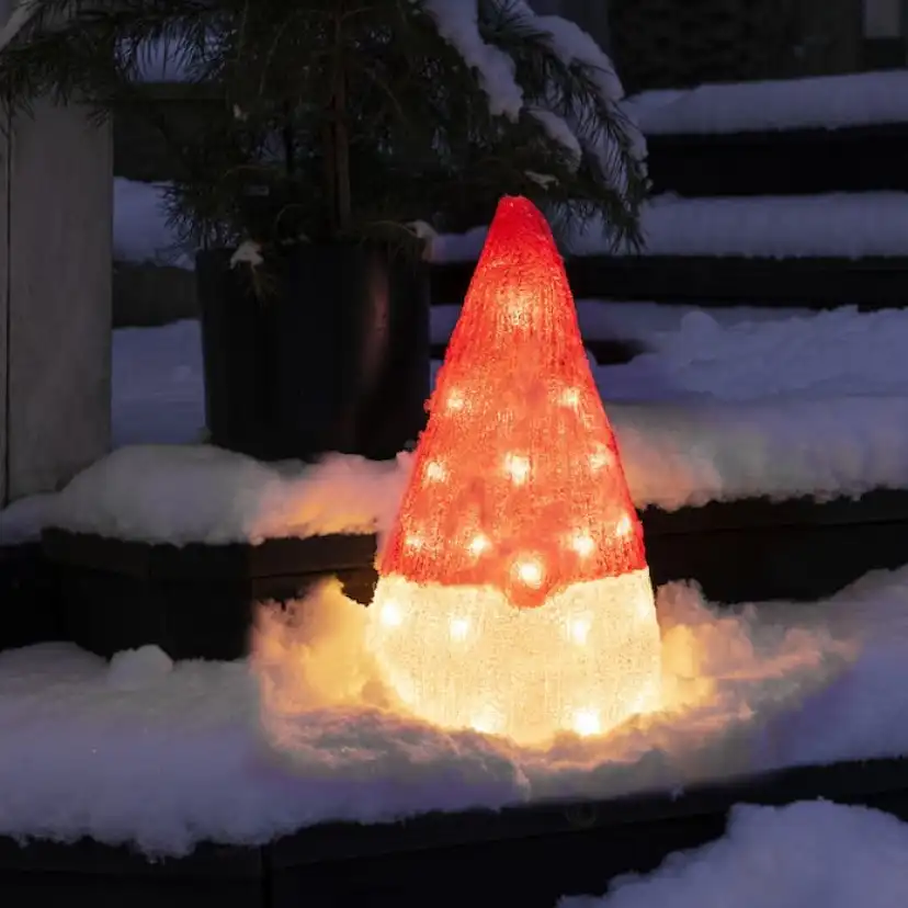 Dekorationsfigur Gnosjö Konstsmide Tomte Akryl 37cm LED