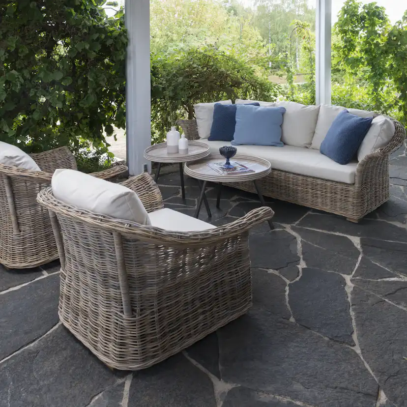 Loungesoffa Utomhus Hillerstorp Edsklinta 2-sits i Naturrotting med Dynor