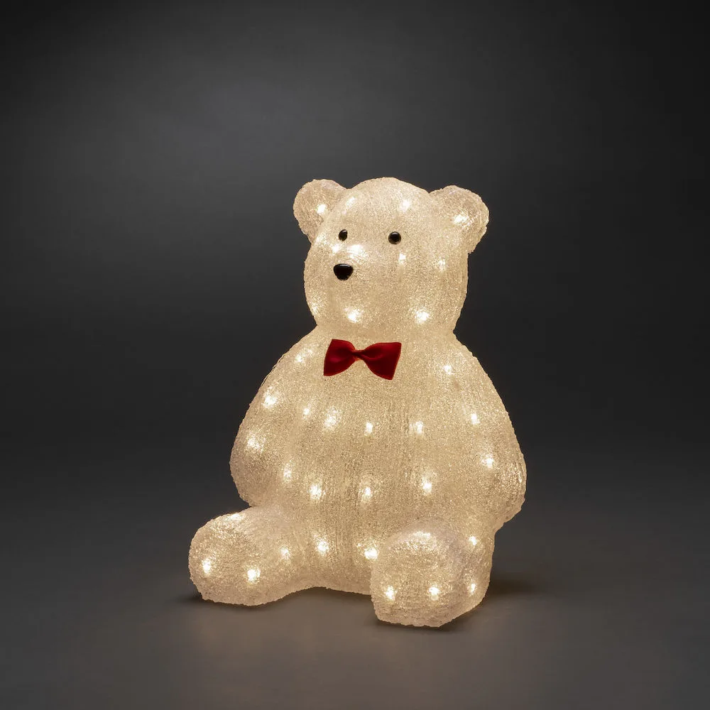 Dekorationsfigur Gnosjö Konstsmide Teddybjörn Akryl 38cm 64 LED