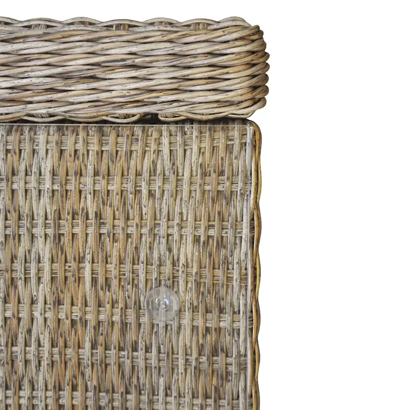 Soffbord Ute VILA Natur Rottingbord med Glasskiva