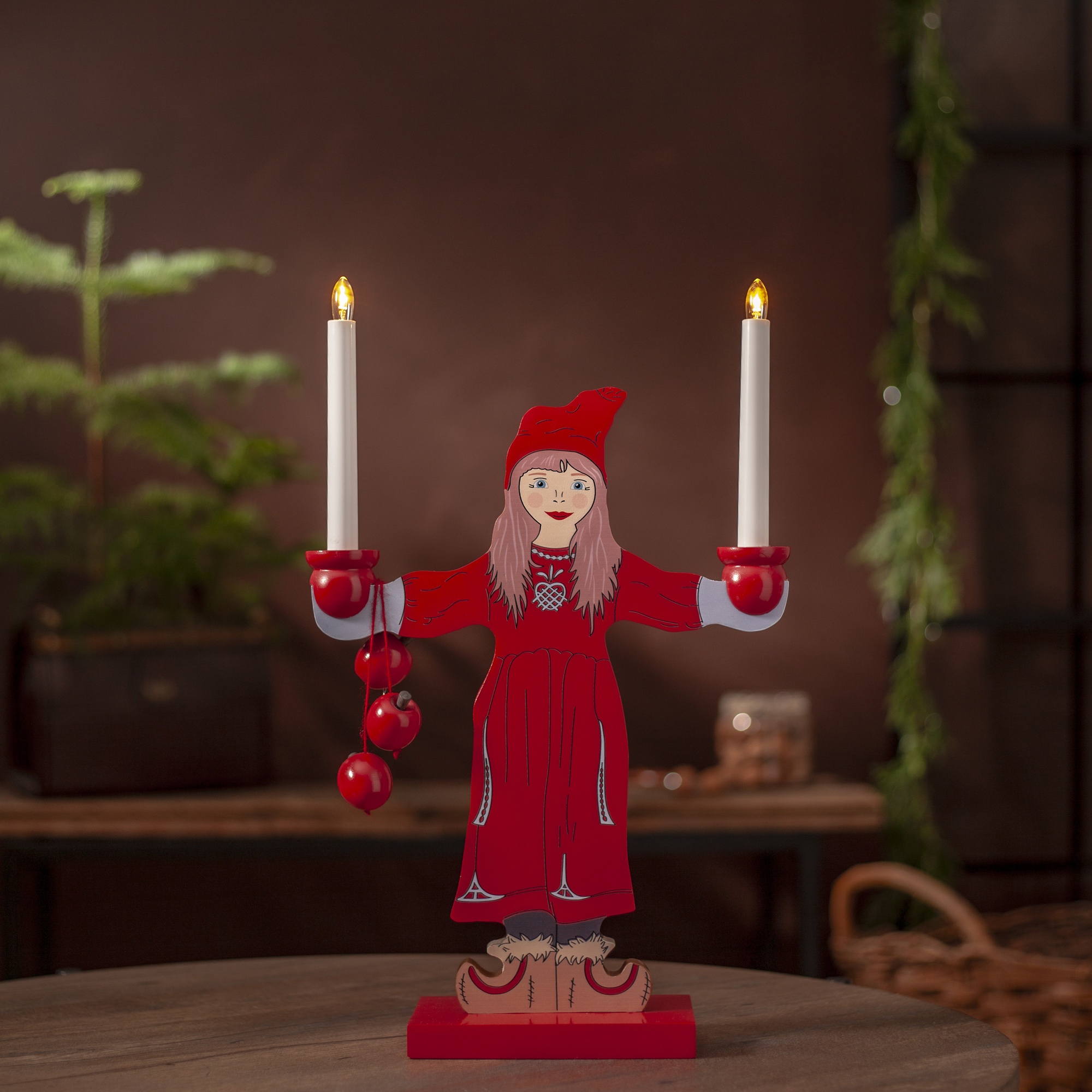 Adventsljusstake Star Trading Sundborn Flicka 2 Ljus