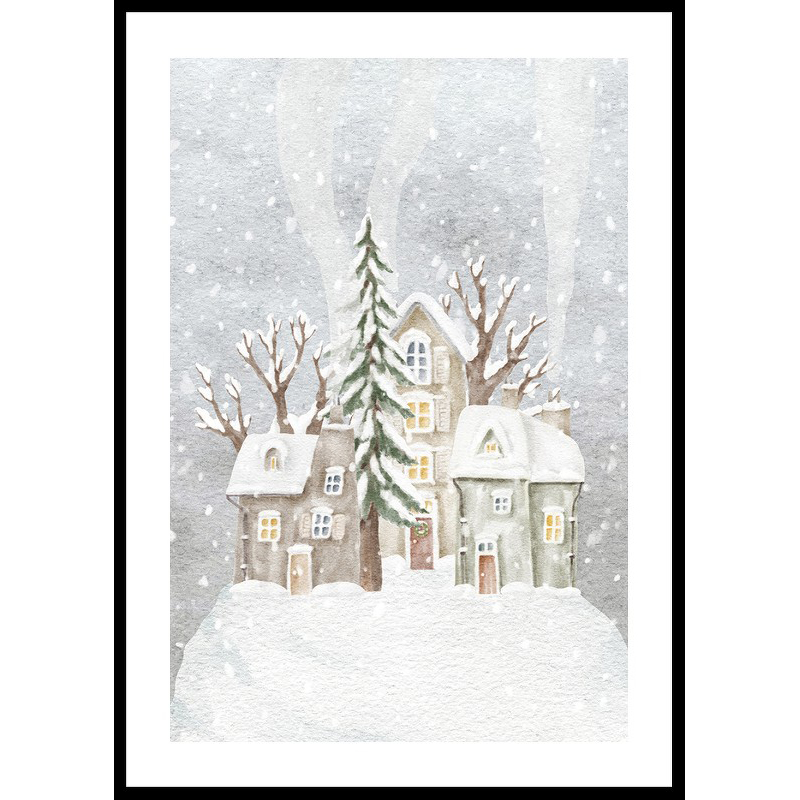 Poster Gallerix Abstract Winter Village No2