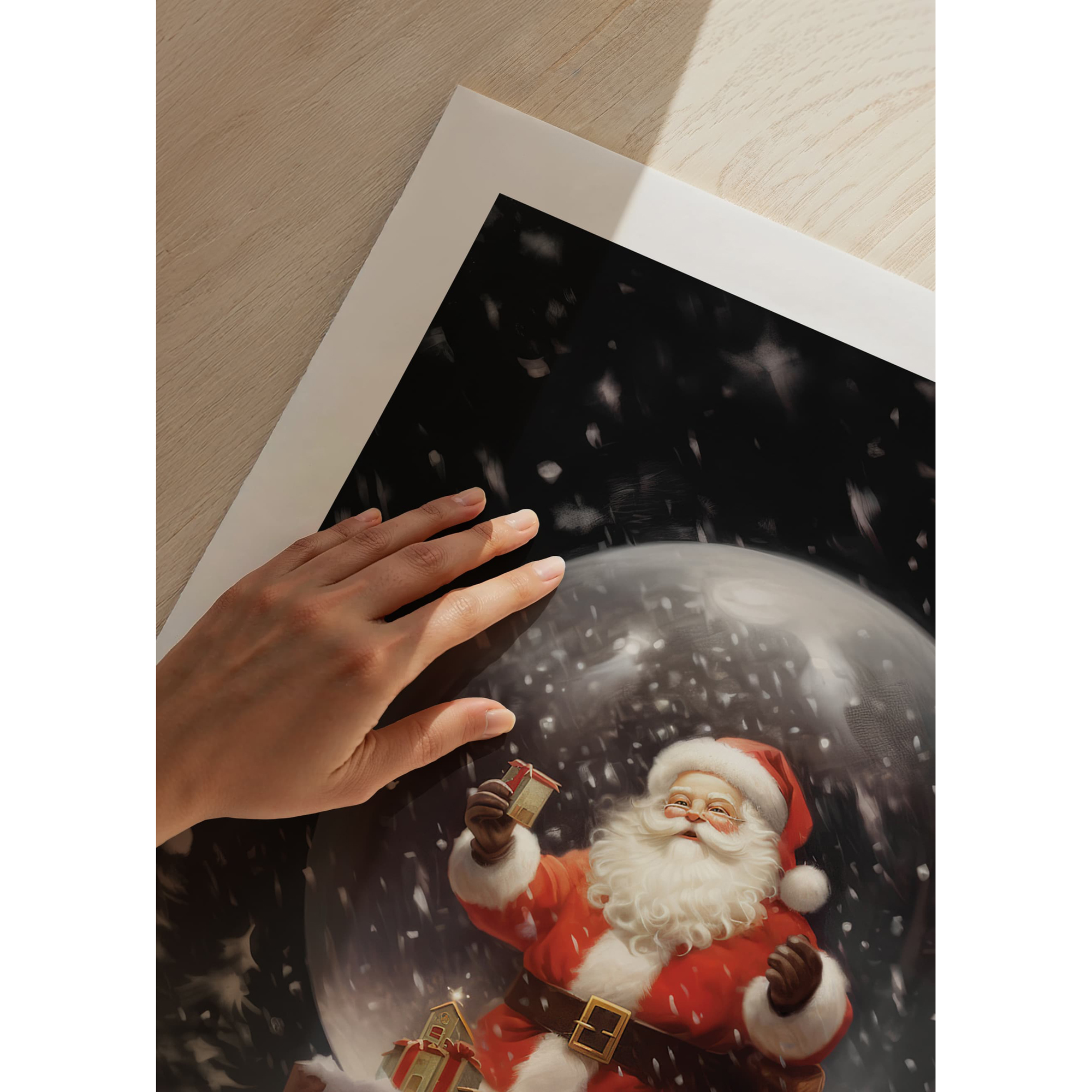 Poster Gallerix Santa Snow Globe