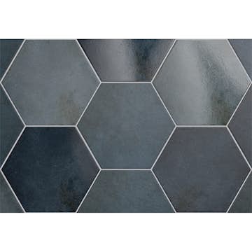 Klinker Lhådös Story indigo hexagon 17,5x20 cm