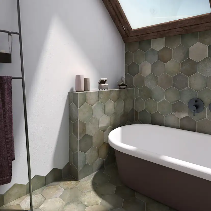 Klinker Lhådös Story jungle hexagon 17,5x20 cm