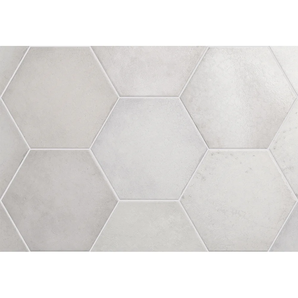 Klinker Lhådös Story snow white hexagon 17,5x20 cm