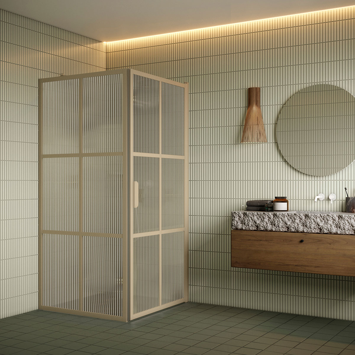 Duschhörn Hietakari Bläk 765 Paris Fast Vägg och Vändbar Dörr