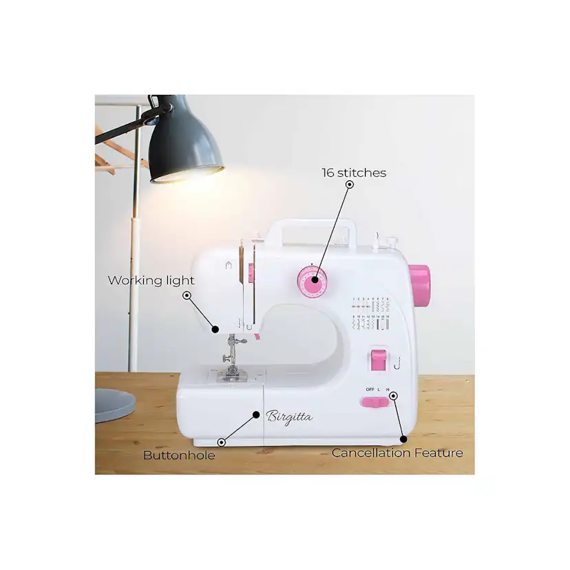 Symaskinsset Birgitta Comfort Symaskin med Tilläggsbord & 60 Delar Trådset