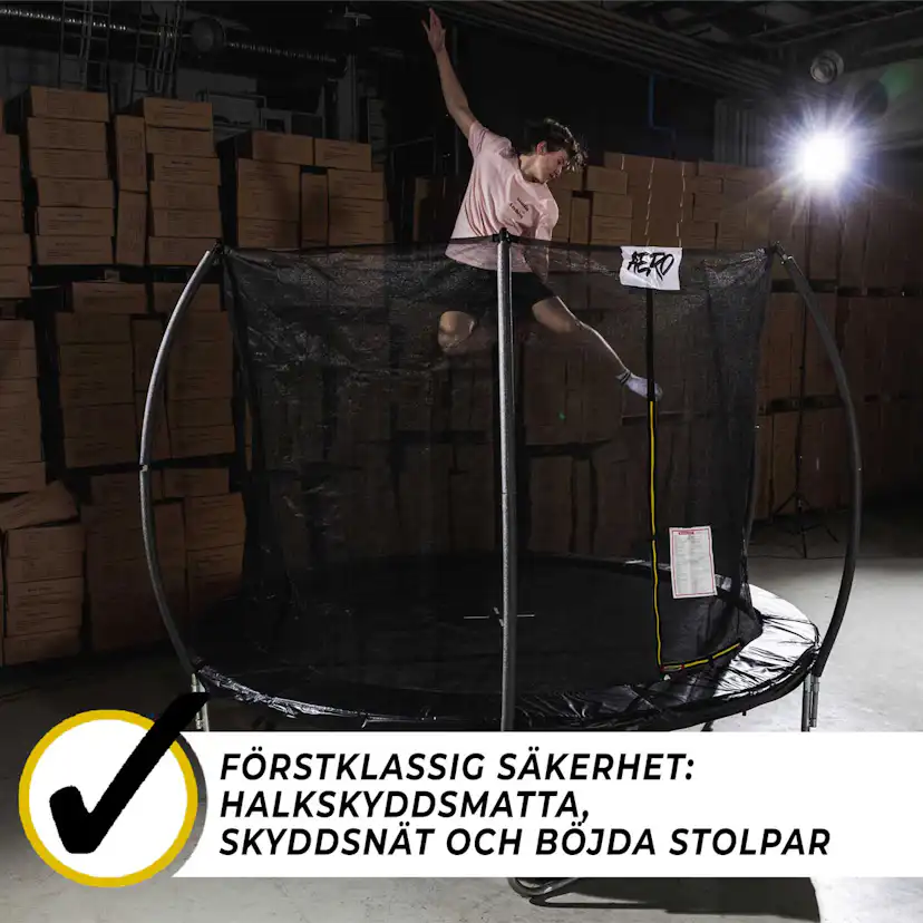 Studsmatta React Aero med Skyddsnät 3,05 m