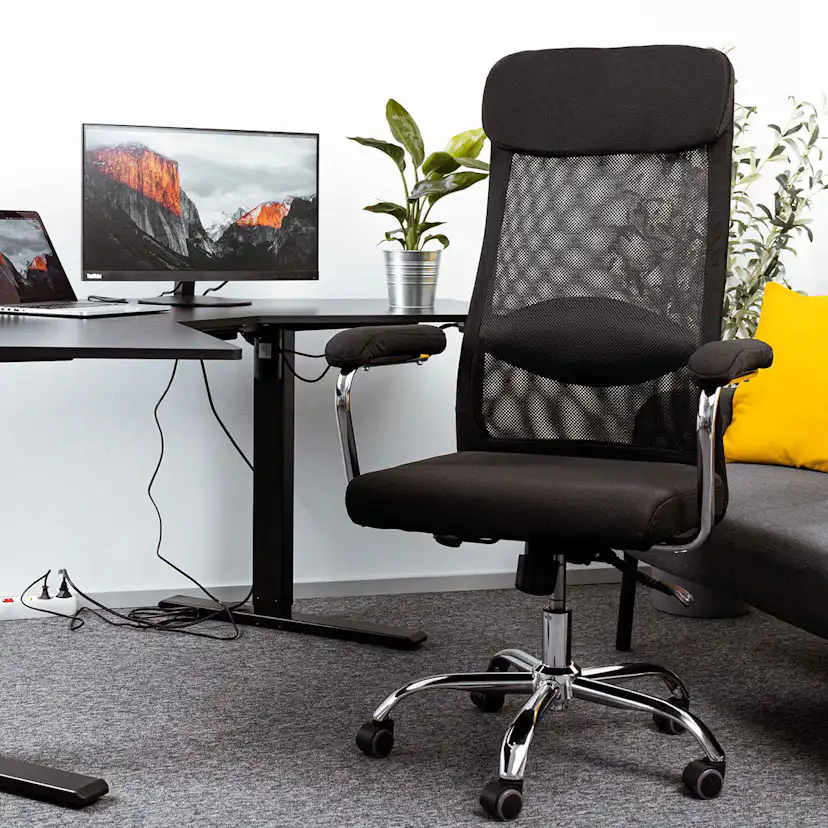 Kontorsstol Lykke Office Svart Stol i Meshtyg med Justerbar Höjd