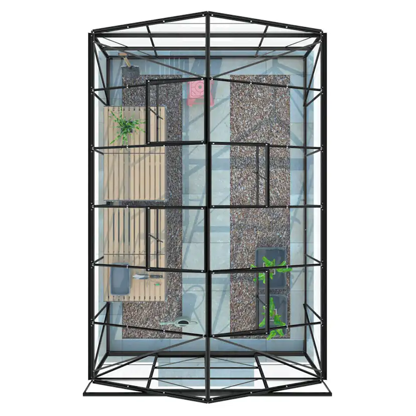 Växthus Lykke Hybrid 97 m2 Svart