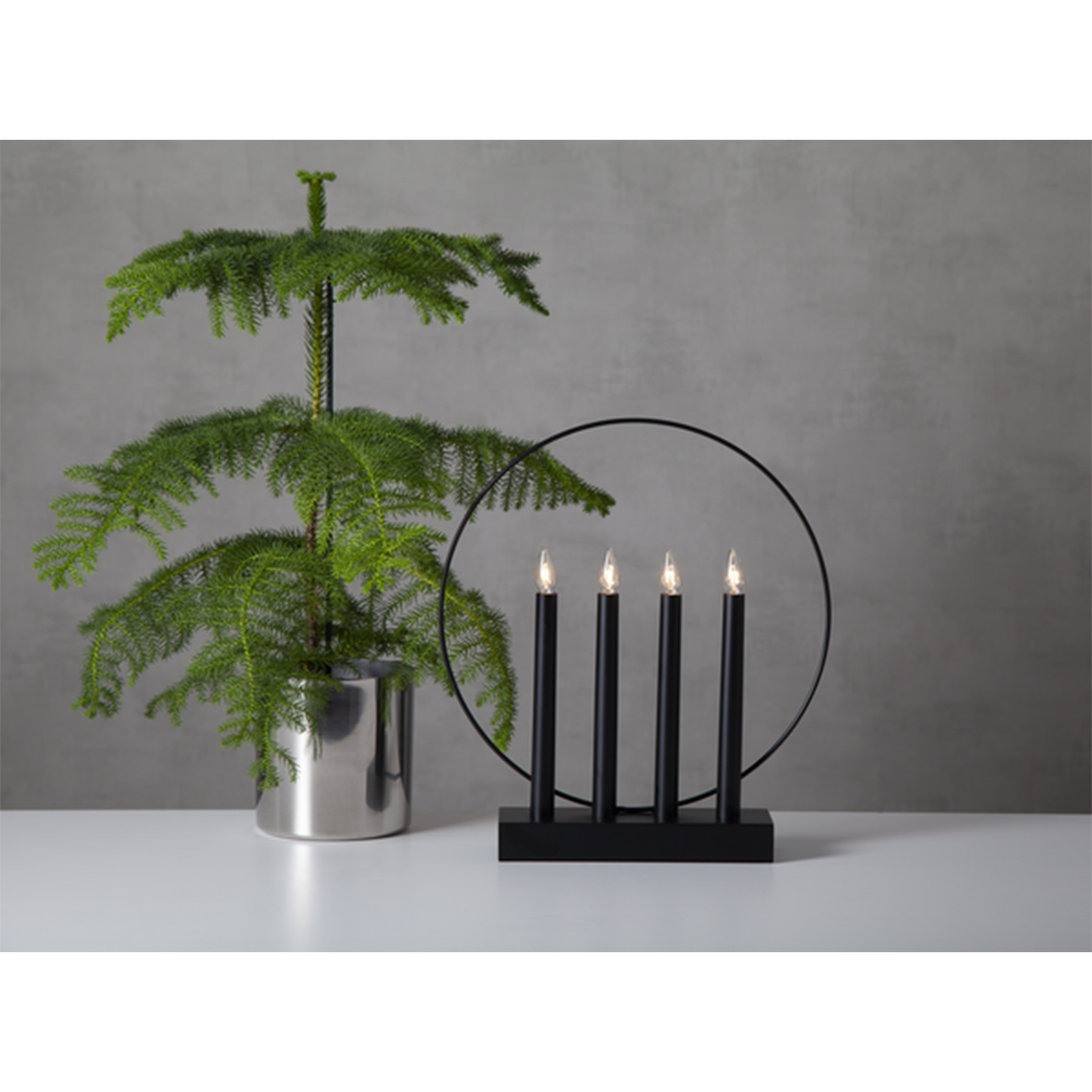 Adventsljusstake Star Trading Glossy Svart