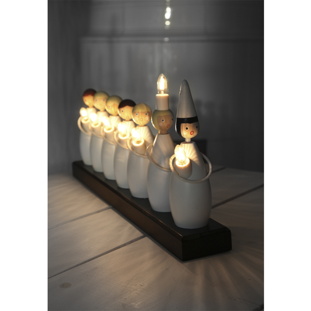 Adventsljusstake Star Trading Luciatåg 7-Armad i Vit