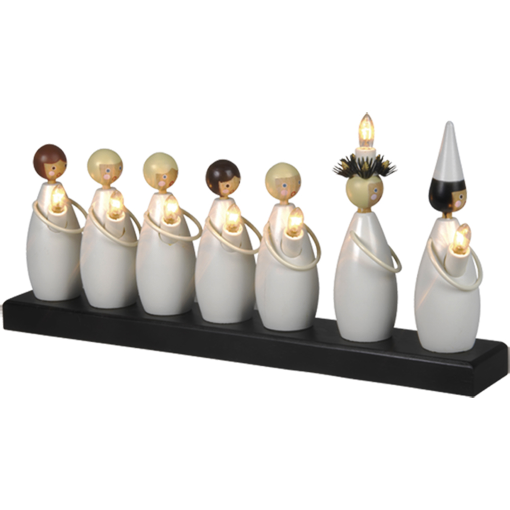 Adventsljusstake Star Trading Luciatåg 7-Armad i Vit