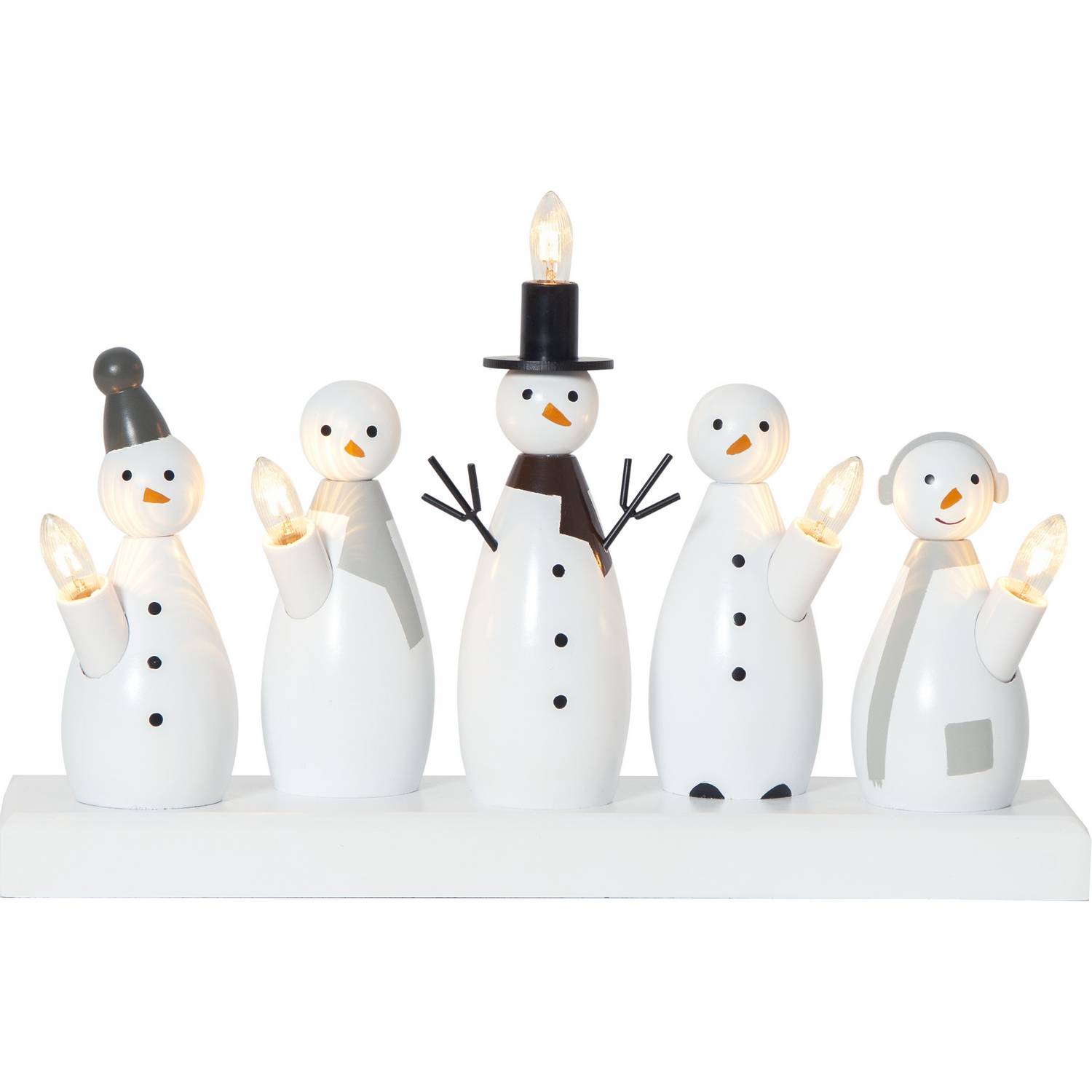 Adventsljusstake Star Trading Snowman 5 Ljus