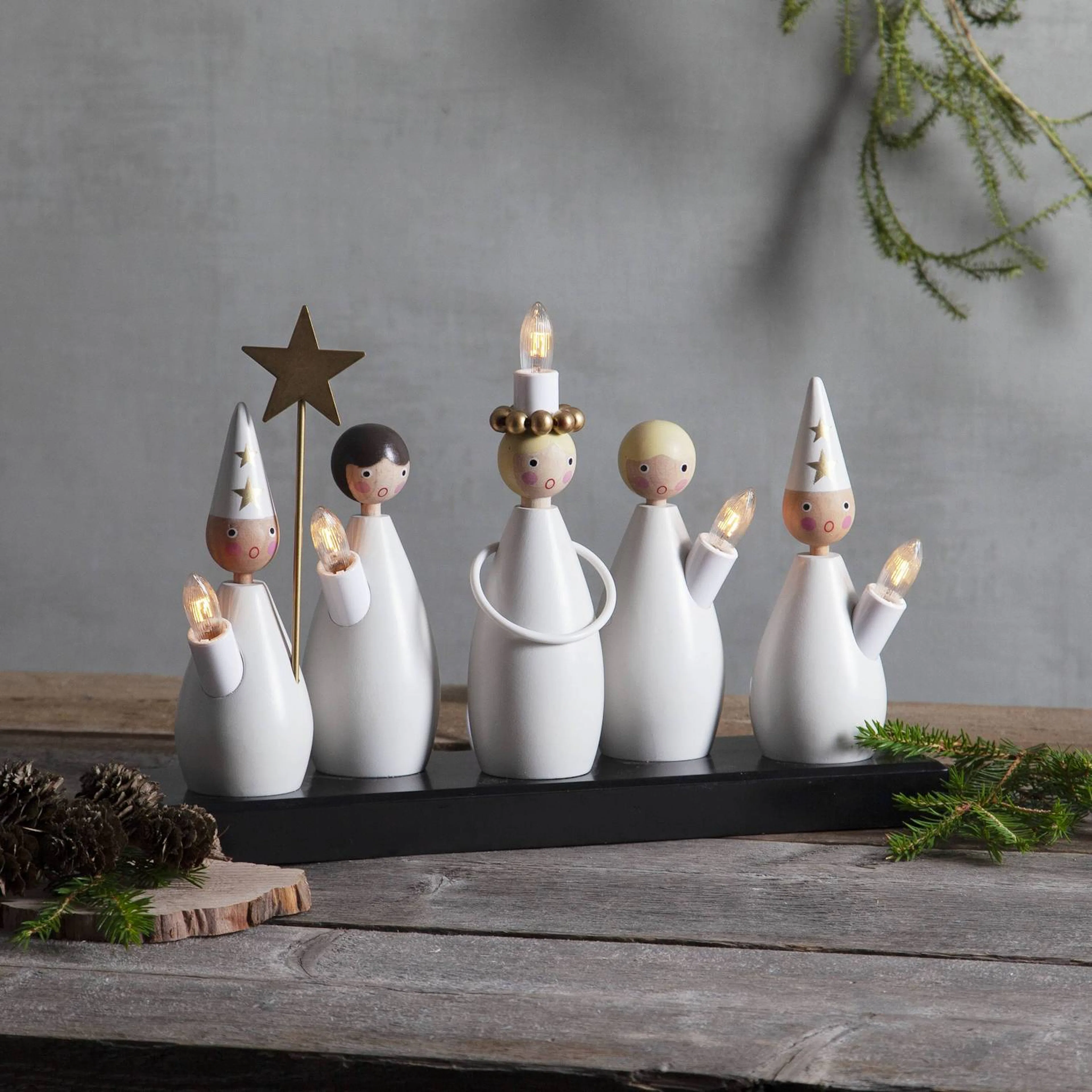 Adventsljusstake Star Trading Luciakör 5 Ljus