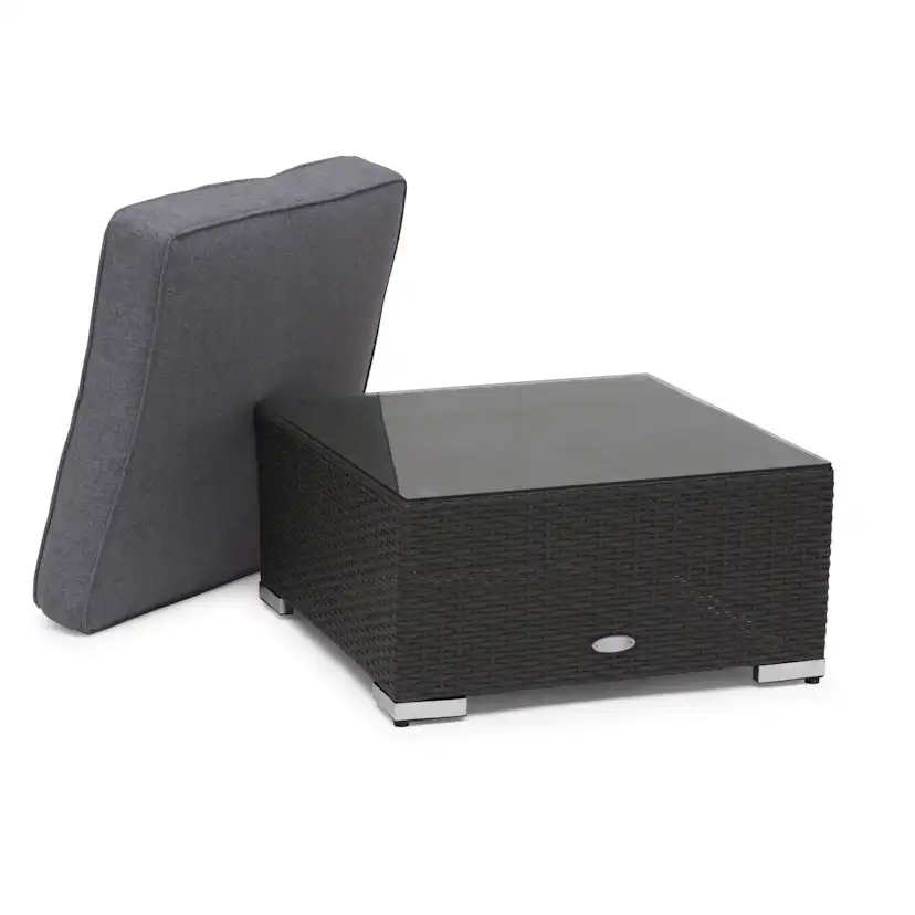 Loungebord / Divan Hillerstorp Madison i Konstrotting med Glas och Dyna