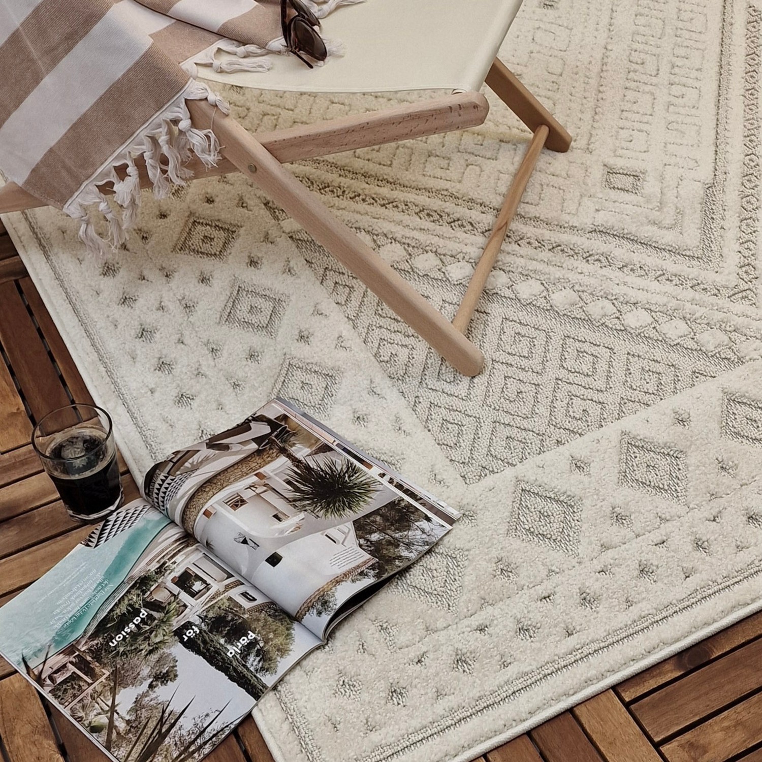 Utomhusmatta KM Carpets Hampton Medaljong