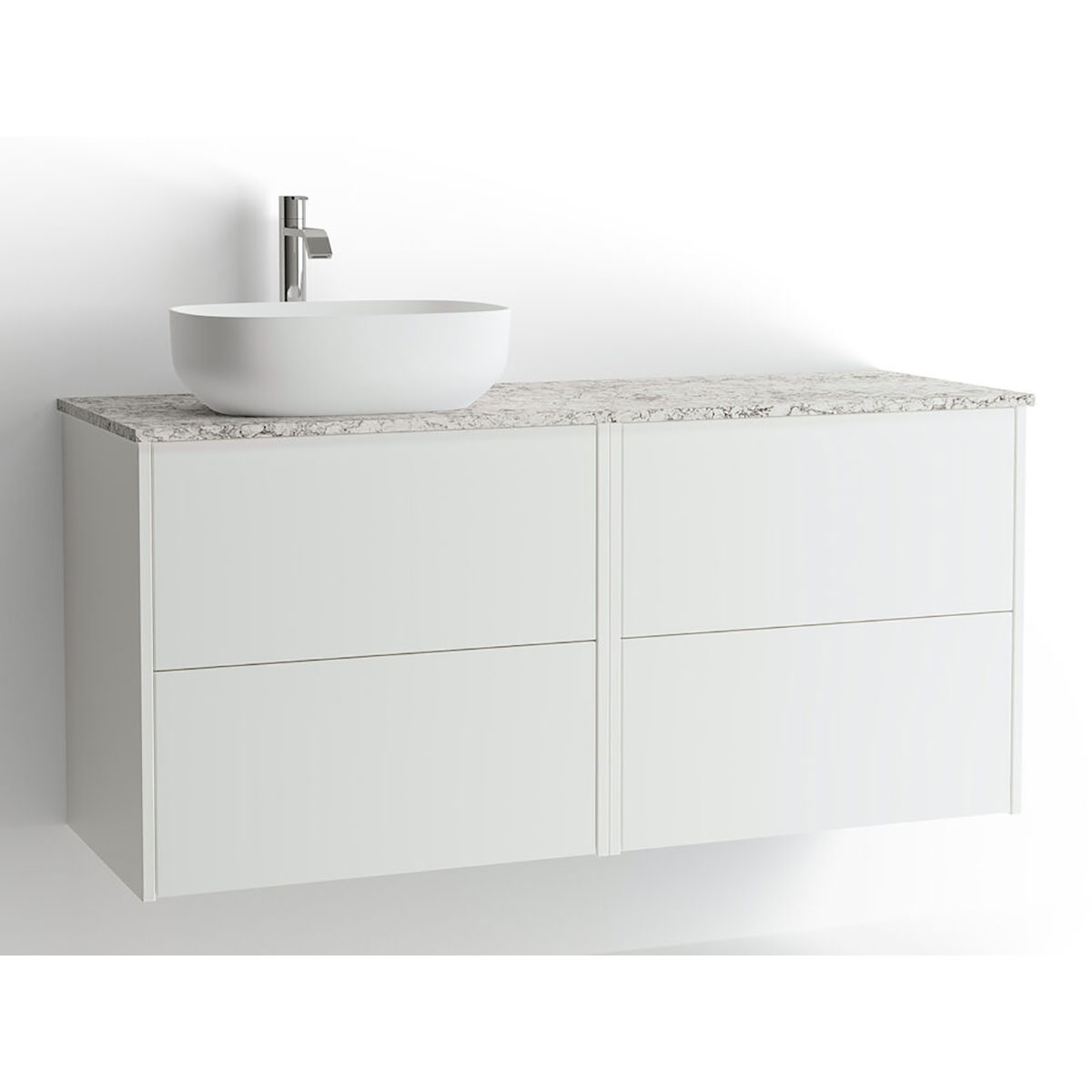 Tvättställsskåp Vedum Mezzo Frame 1200 med 4 Lådor