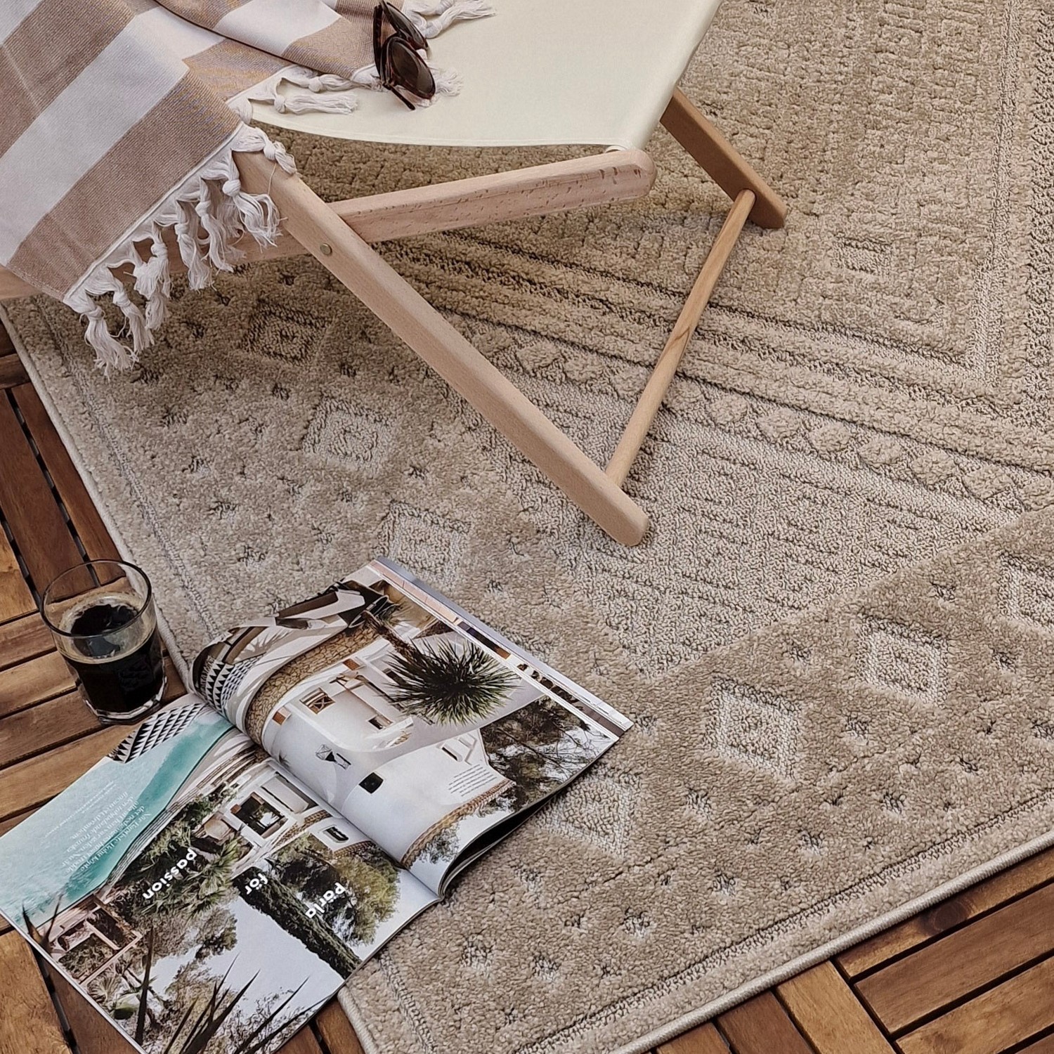 Utomhusmatta KM Carpets Hampton Medaljong