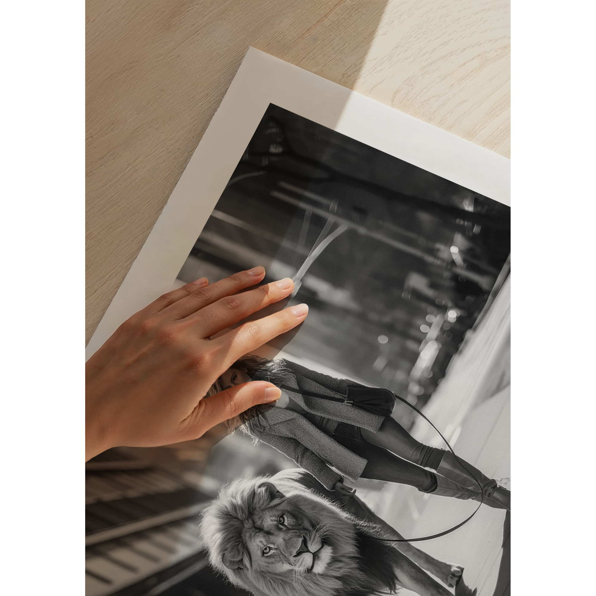 Poster Gallerix Lion On A Leash