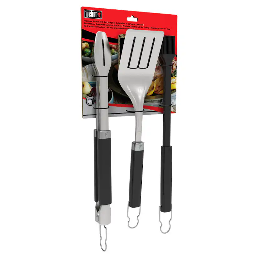 Redskapsset Weber Precision 3-delar: Grillspade, Tång & Pensel