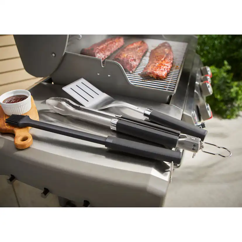 Redskapsset Weber Precision 3-delar: Grillspade, Tång & Pensel