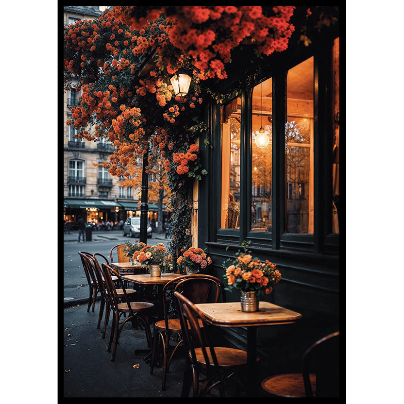 Poster Gallerix Café En Fleurs Paris