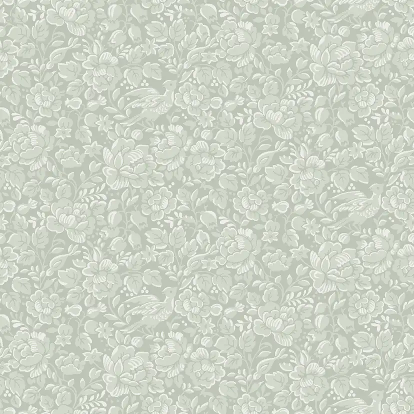 Tapet Duro Jenny Blommig 67802 QuickUp, Mönstrad Ljusgrön