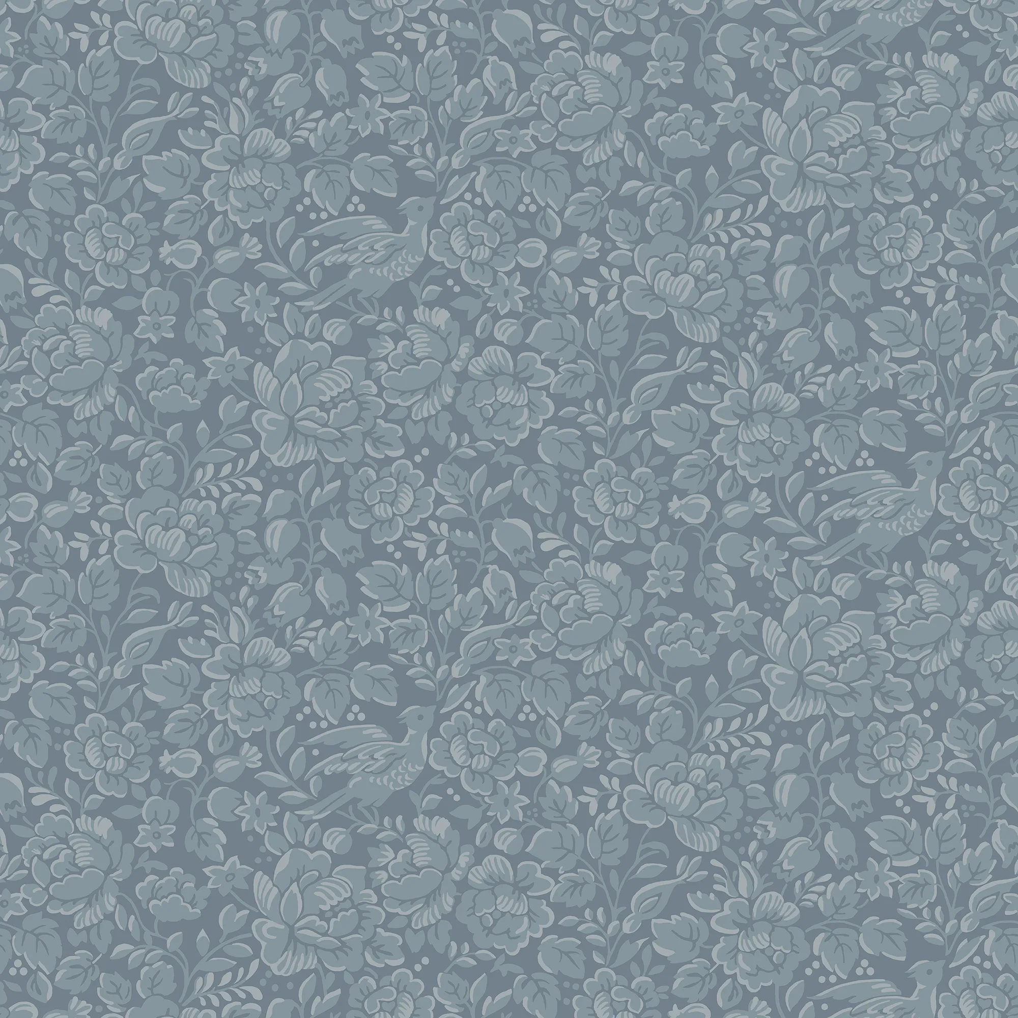 Tapet Duro Jenny Blå 67803 QuickUp, Mönstrad Flerfärgad