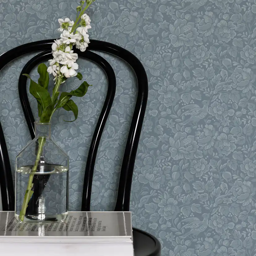 Tapet Duro Jenny Blå 67803 QuickUp, Mönstrad Flerfärgad